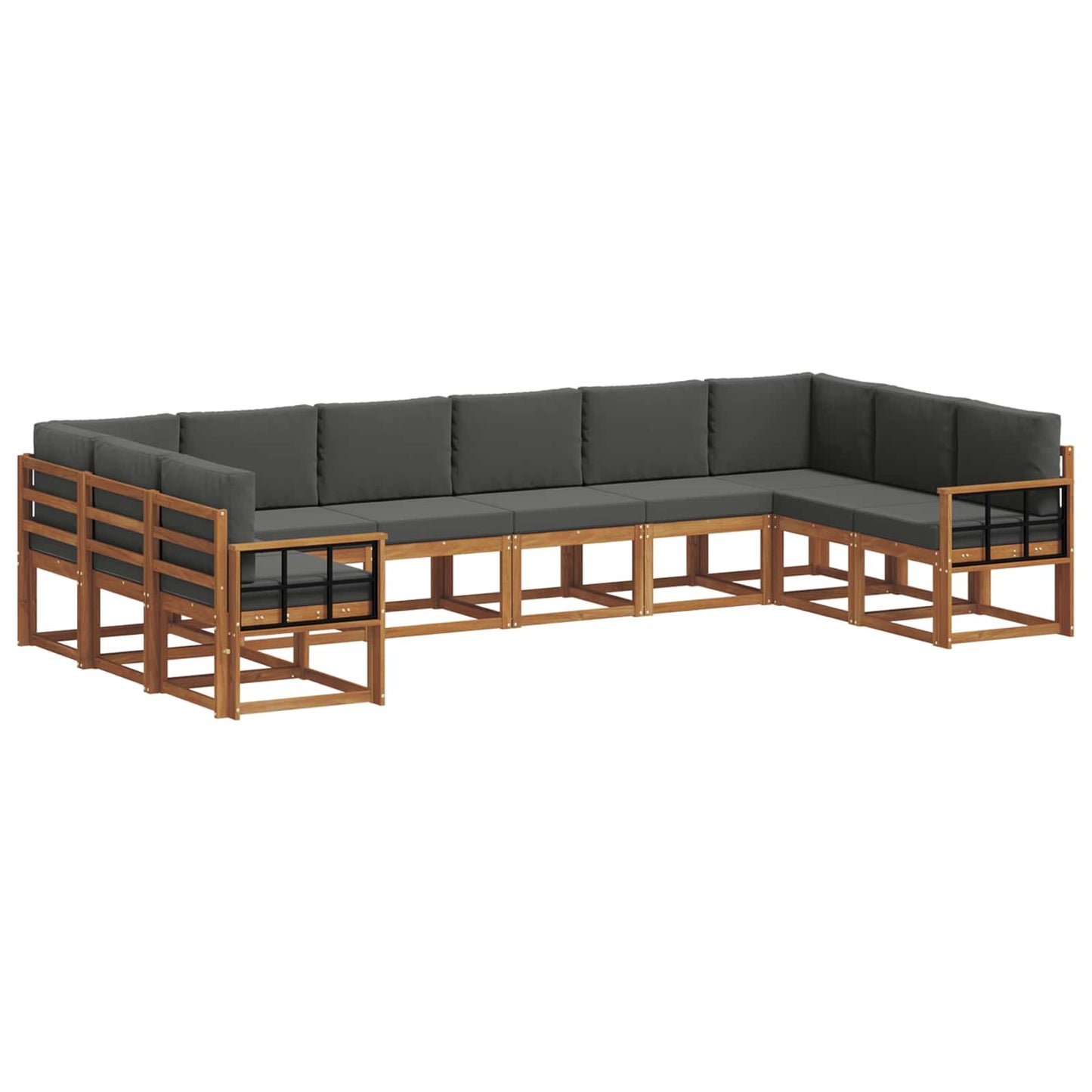 Set di divani da esterno 10 pcs Naturale e Antracite | homemem39