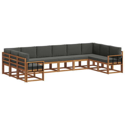 Set di divani da esterno 10 pcs Naturale e Antracite | homemem39