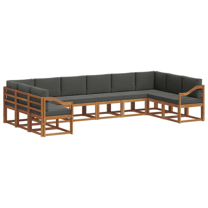 Set di divani da esterno 10 pcs Naturale e Antracite | homemem39