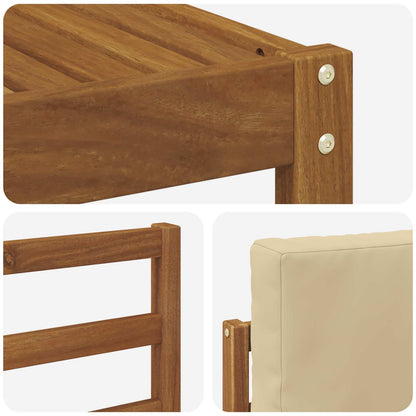 Set di divani da esterno con cuscino 11 pcs Naturale e Beige | homemem39