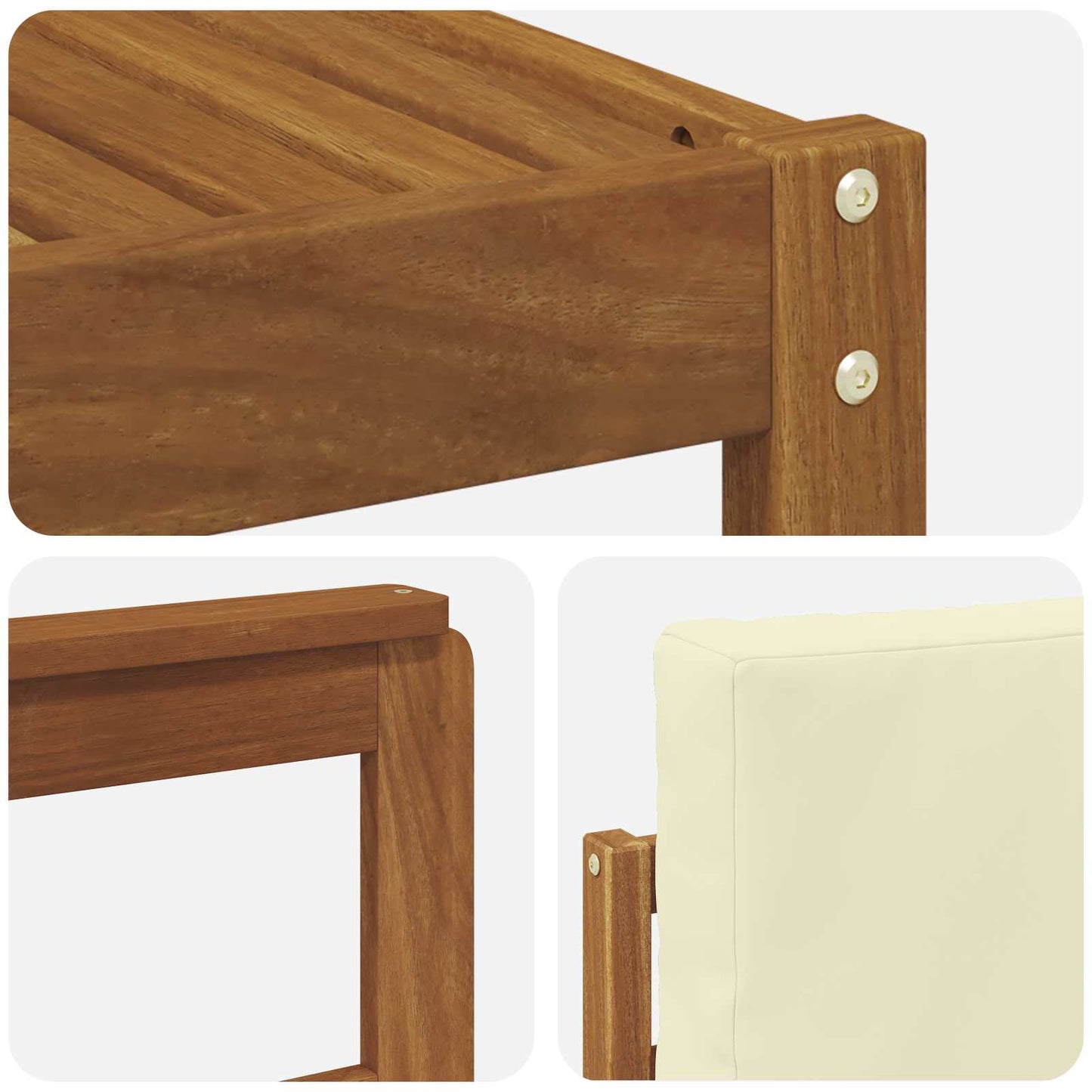 Set di divani da esterno con cuscino 11 pcs Naturale e Crema | homemem39
