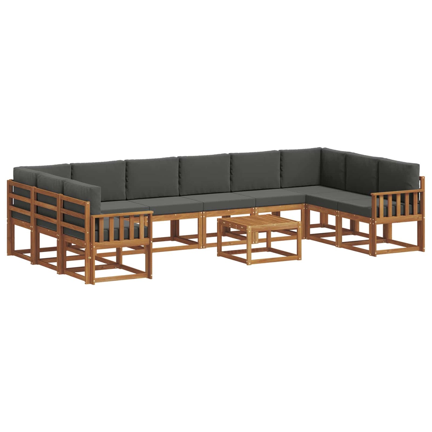 Set di divani da esterno 11 pcs Naturale e Antracite