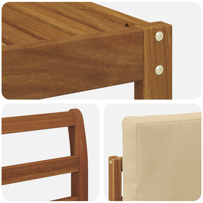 Set di divani da esterno con cuscino 11 pcs Naturale e Beige | homemem39