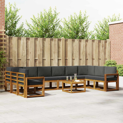Set di divani da esterno 11 pcs Naturale e Antracite | homemem39