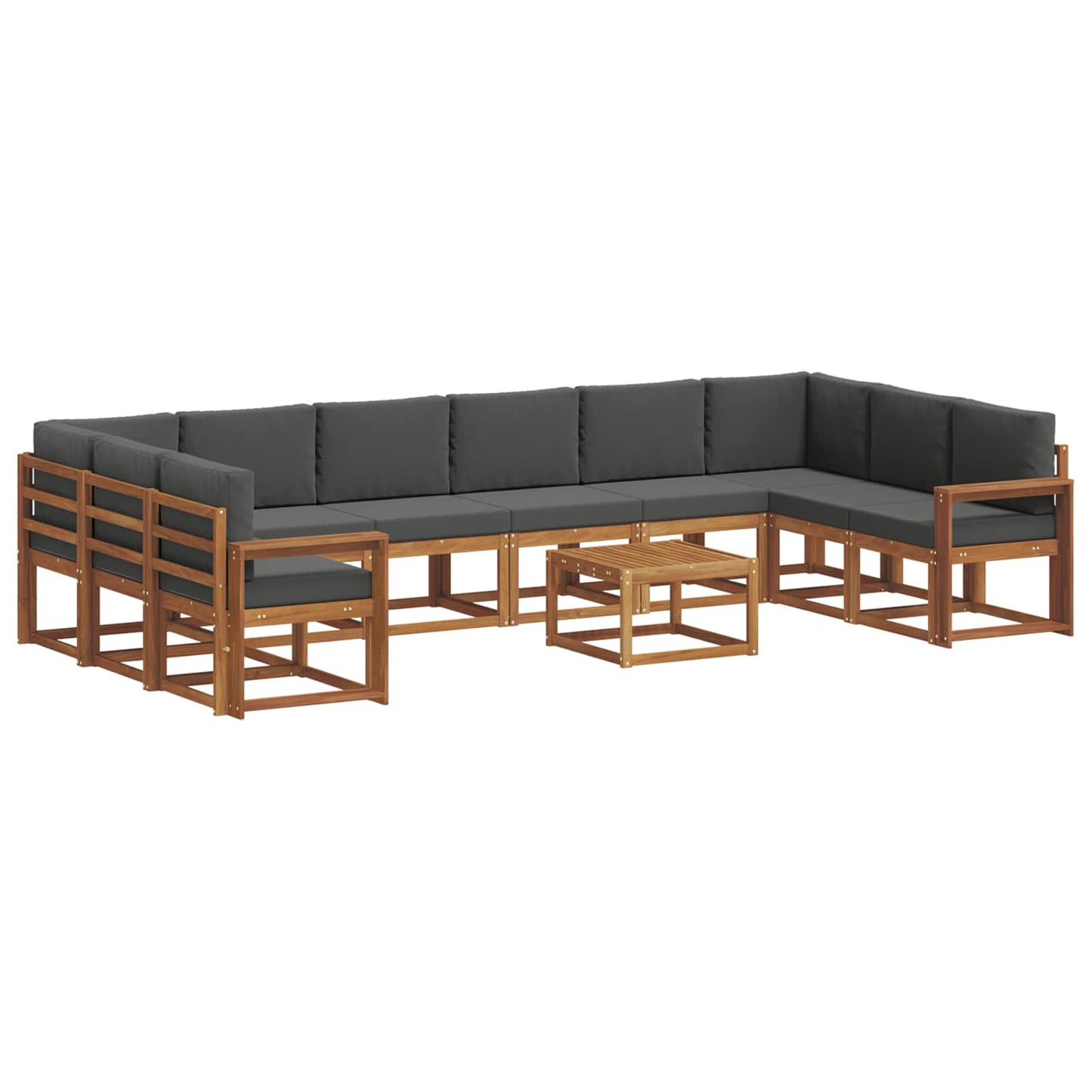 Set di divani da esterno 11 pcs Naturale e Antracite | homemem39