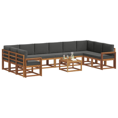 Set di divani da esterno 11 pcs Naturale e Antracite | homemem39