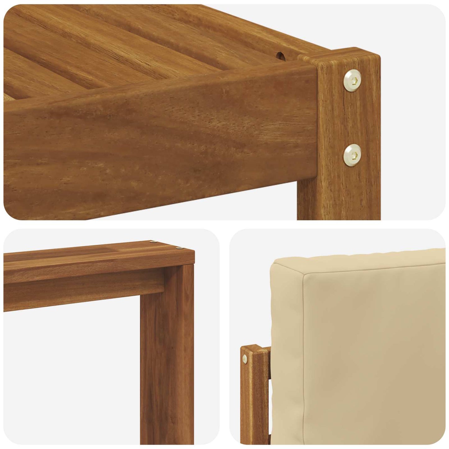 Set di divani da esterno con cuscino 11 pcs Naturale e Beige | homemem39