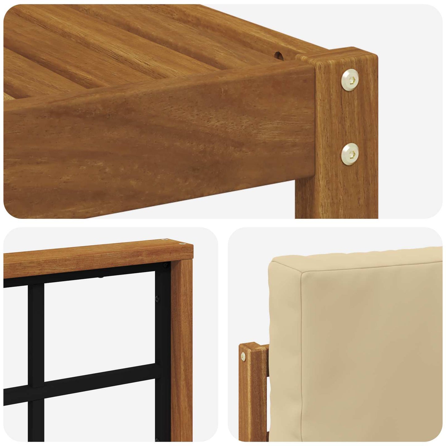 Set di divani da esterno con cuscino 11 pcs Naturale e Beige | homemem39