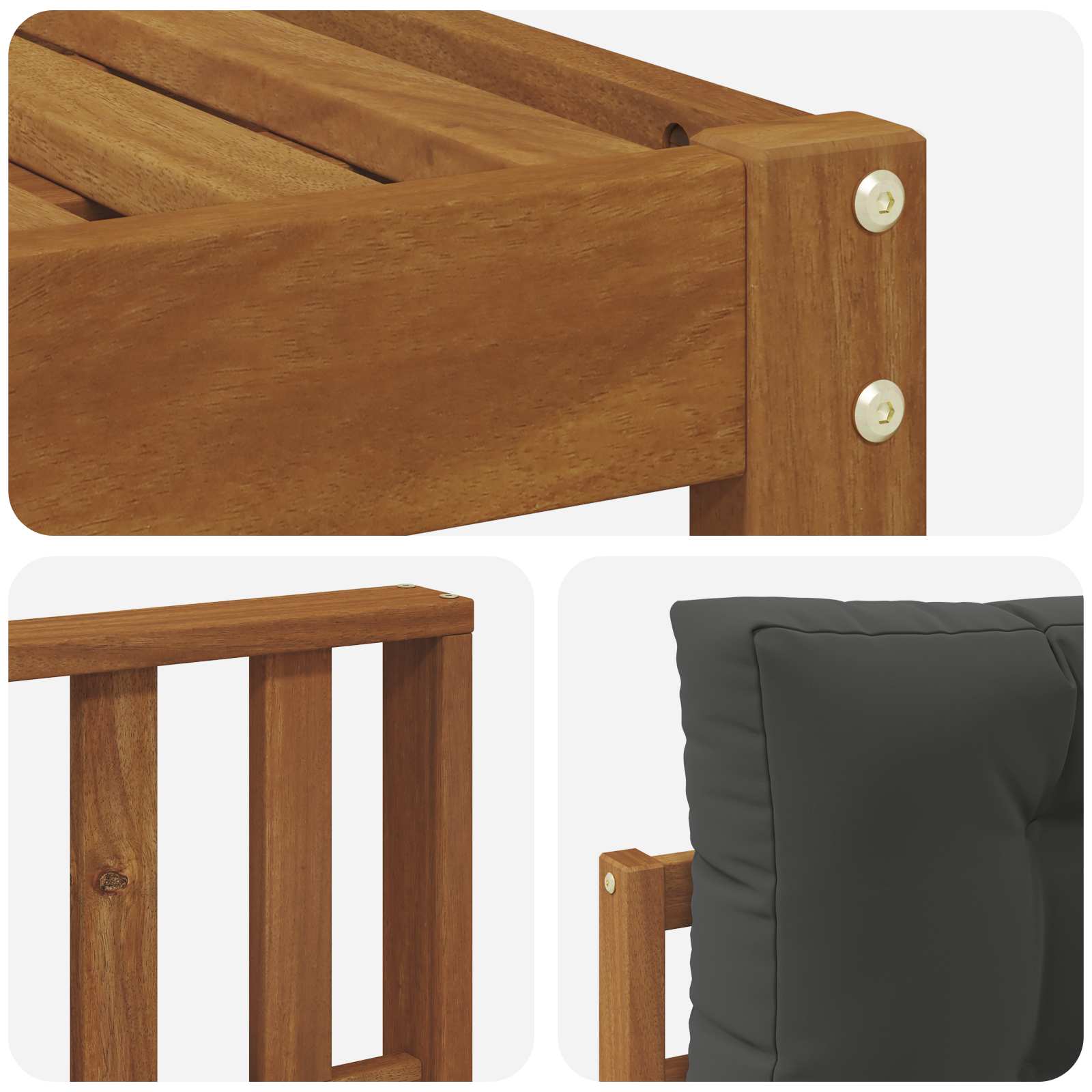 Set di divani da esterno con cuscino 7 pcs Naturale e Antracite | homemem39