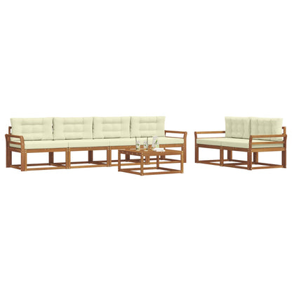 Set di divani da esterno con cuscino 7 pcs Naturale e Crema | homemem39