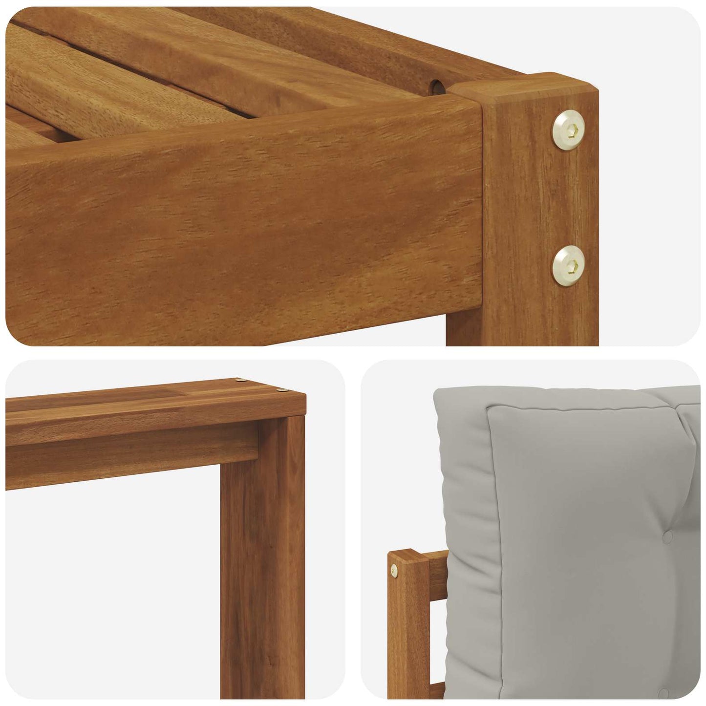 Set di divani da esterno 7 pcs Grigio Naturale e Chiaro | homemem39
