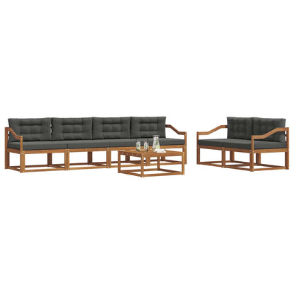 Set di divani da esterno con cuscino 7 pcs Naturale e Antracite | homemem39