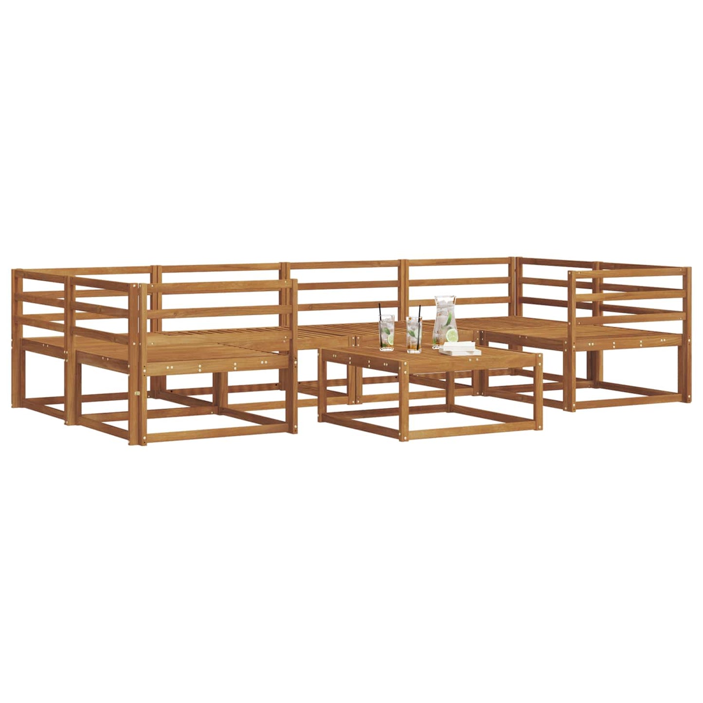Set di divani da esterno 7 pcs Naturale | homemem39
