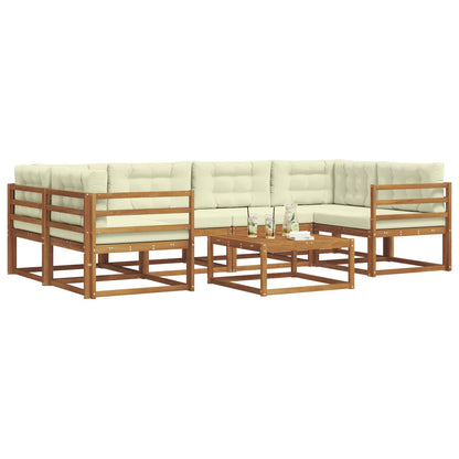Set di divani da esterno 7 pcs Naturale e Crema | homemem39