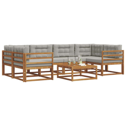 Set di divani da esterno 7 pcs Grigio Naturale e Chiaro | homemem39