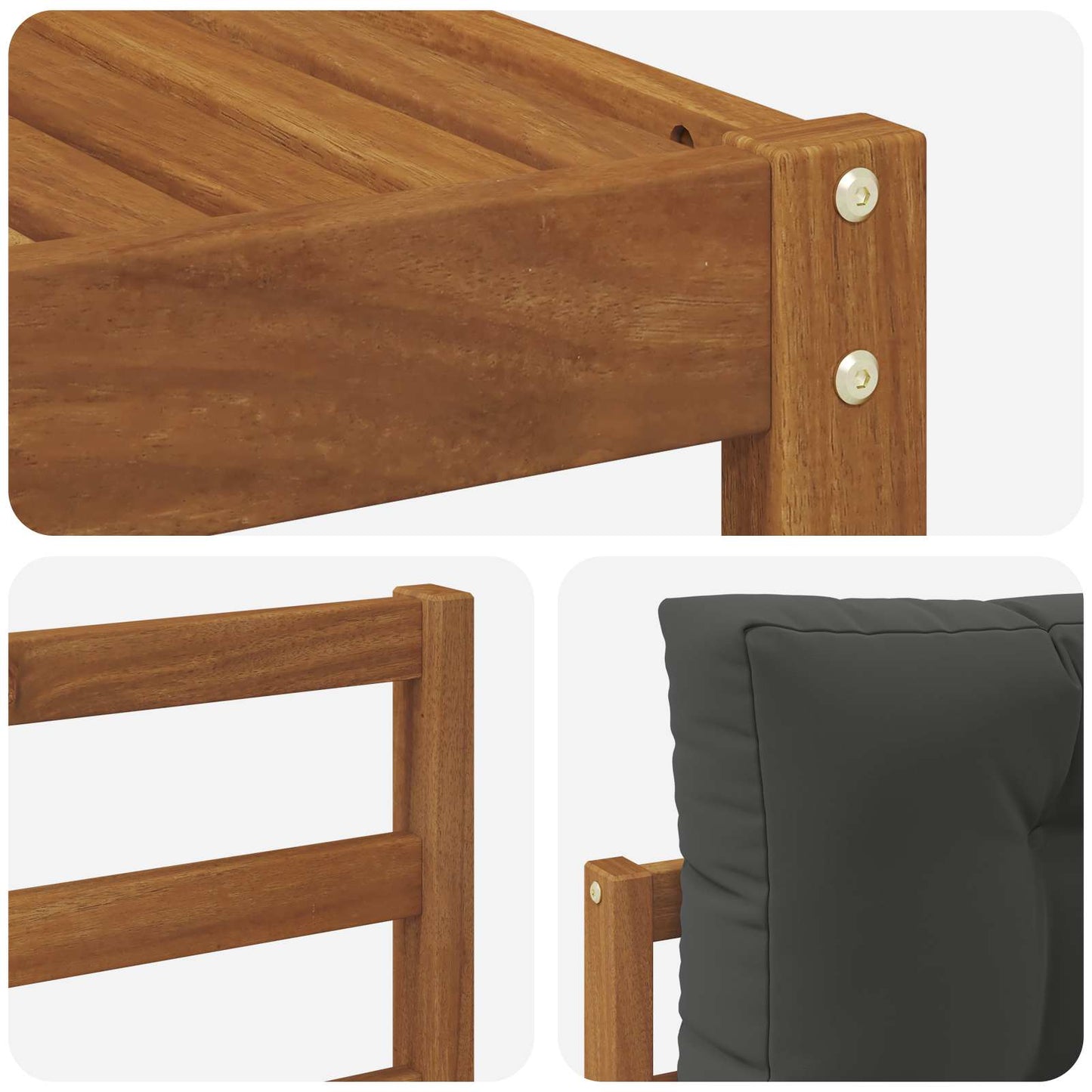 Set di divani da esterno con cuscino 7 pcs Naturale e Antracite | homemem39