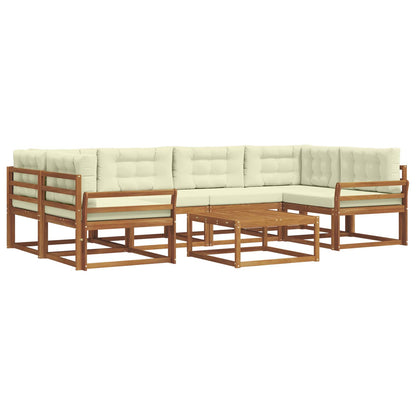 Set di divani da esterno con cuscino 7 pcs Naturale e Crema | homemem39