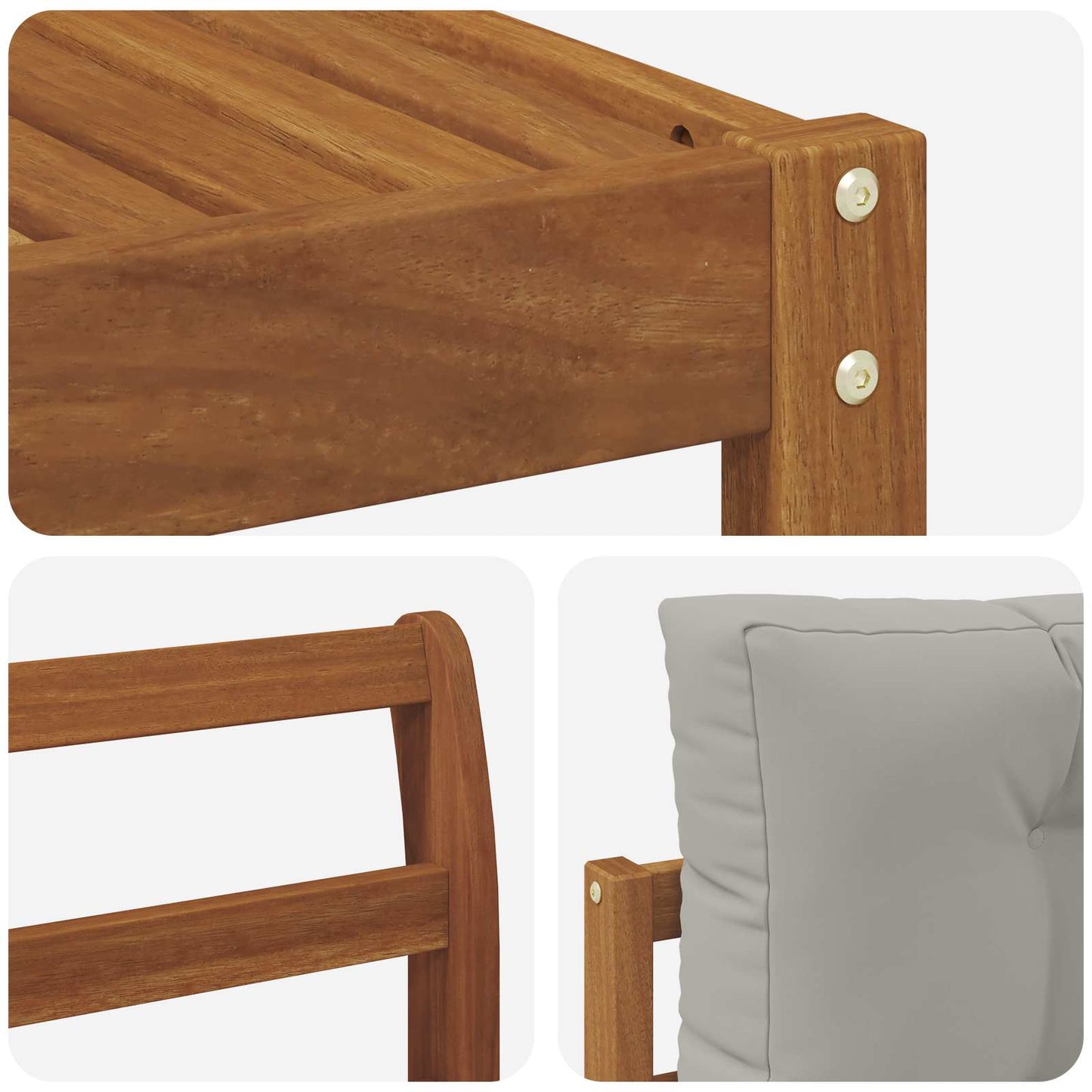Set di divani da esterno 7 pcs Grigio Naturale e Chiaro | homemem39