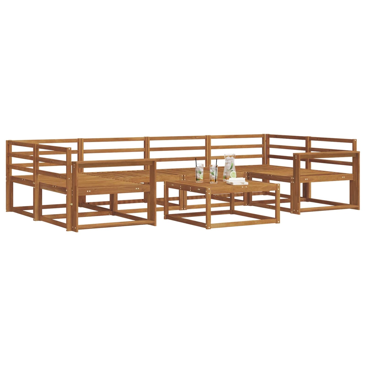 Set di divani da esterno 7 pcs Naturale | homemem39