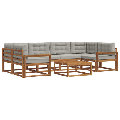Set di divani da esterno 7 pcs Grigio Naturale e Chiaro | homemem39