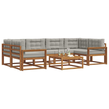 Set di divani da esterno 7 pcs Grigio Naturale e Chiaro | homemem39