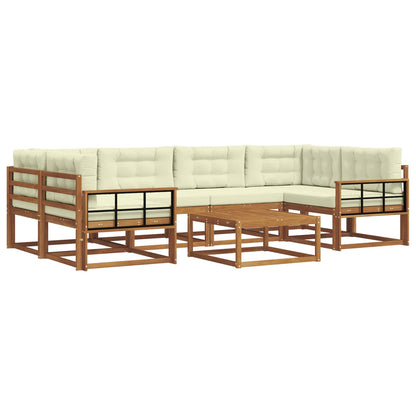 Set di divani da esterno con cuscino 7 pcs Naturale e Crema | homemem39