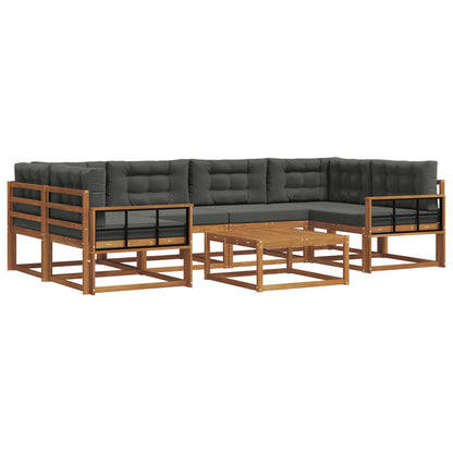 Set di divani da esterno con cuscino 7 pcs Naturale e Antracite | homemem39