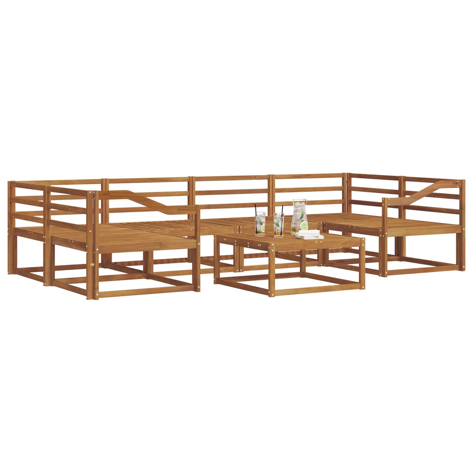 Set di divani da esterno 7 pcs Naturale | homemem39
