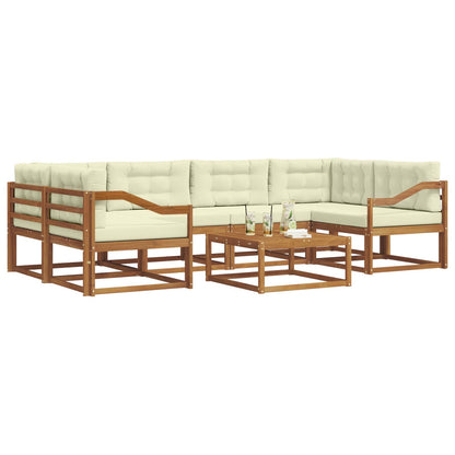 Set di divani da esterno con cuscino 7 pcs Naturale e Crema | homemem39
