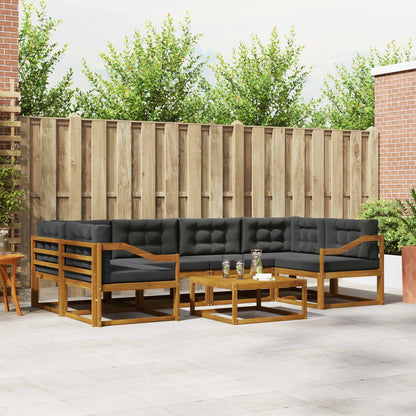 Set di divani da esterno con cuscino 7 pcs Naturale e Antracite | homemem39