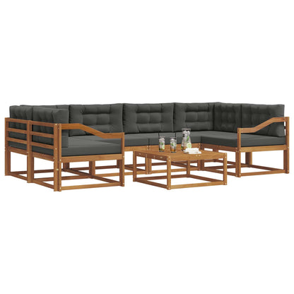 Set di divani da esterno con cuscino 7 pcs Naturale e Antracite | homemem39
