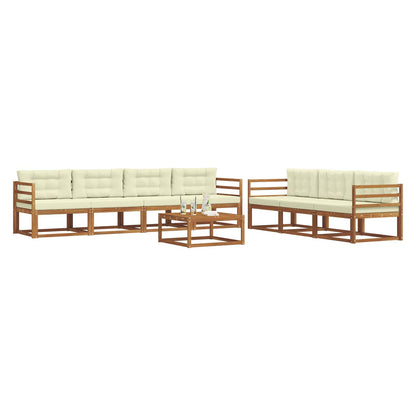 Set di divani da esterno con cuscino 8 pcs Naturale e Crema | homemem39