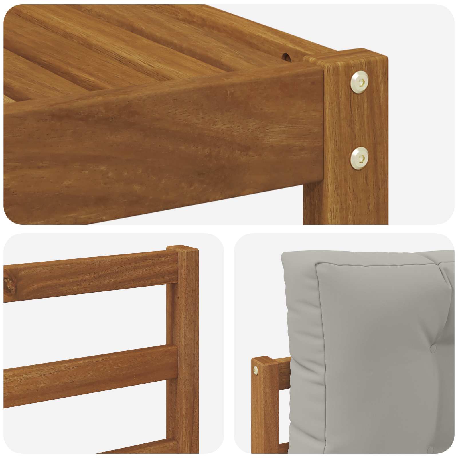 Set di divani da esterno 8 pcs Grigio Naturale e Chiaro | homemem39