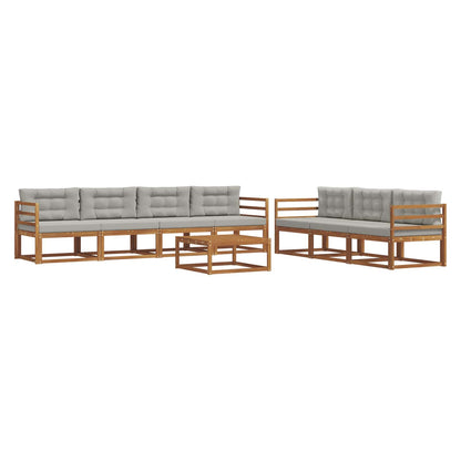 Set di divani da esterno 8 pcs Grigio Naturale e Chiaro | homemem39