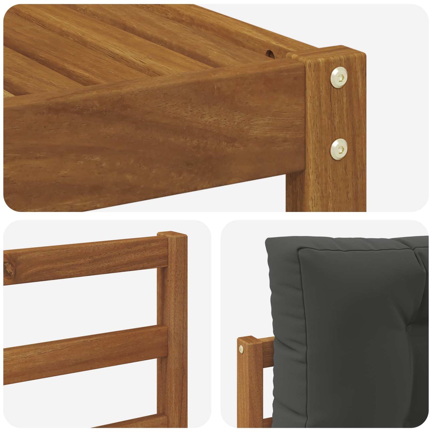 Set di divani da esterno con cuscino 8 pcs Naturale e Antracite | homemem39