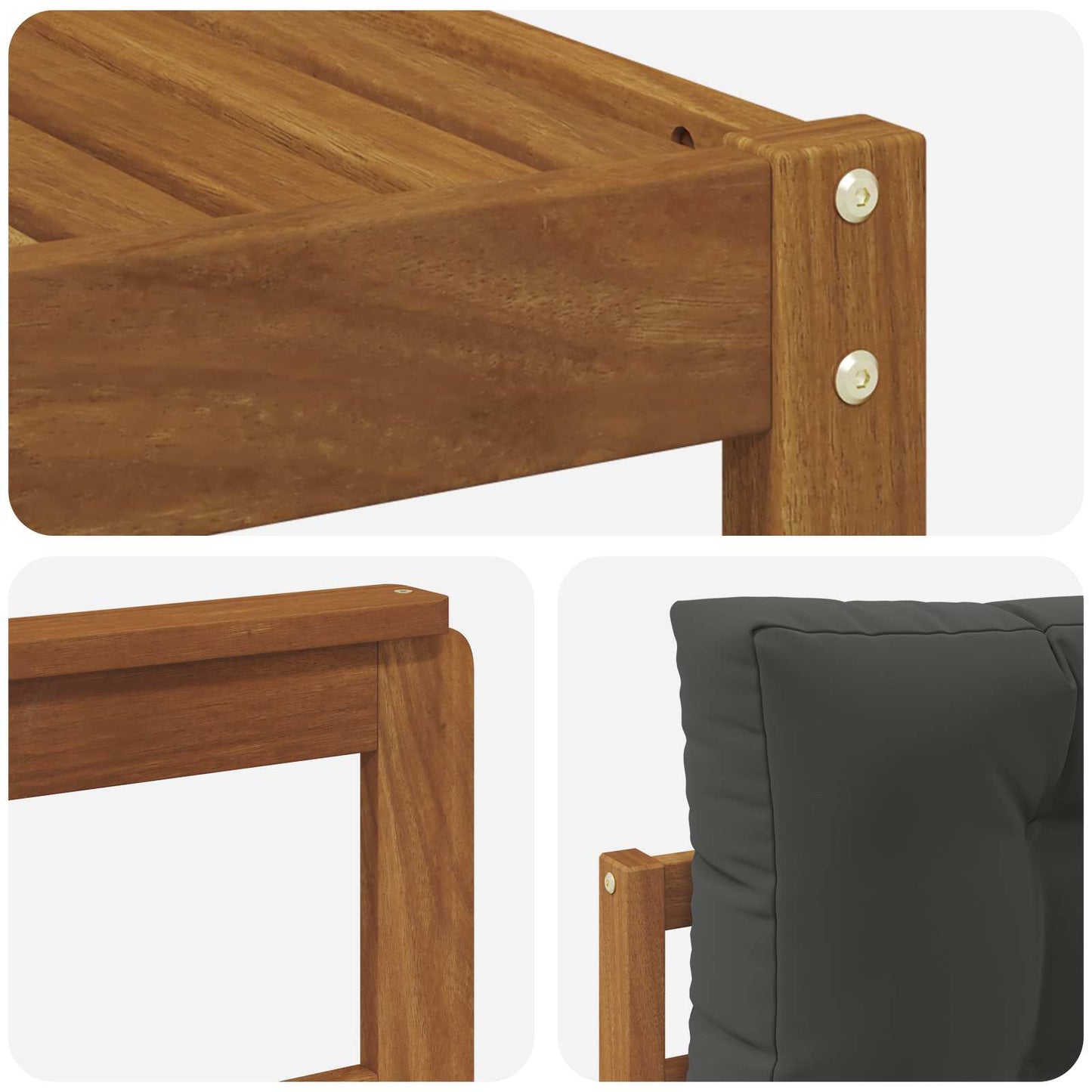 Set di divani da esterno con cuscino 8 pcs Naturale e Antracite | homemem39