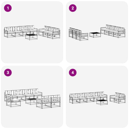 Set di divani da esterno con cuscino 8 pcs Naturale e Antracite | homemem39