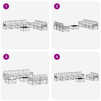 Set di divani da esterno 8 pcs Grigio Naturale e Chiaro | homemem39
