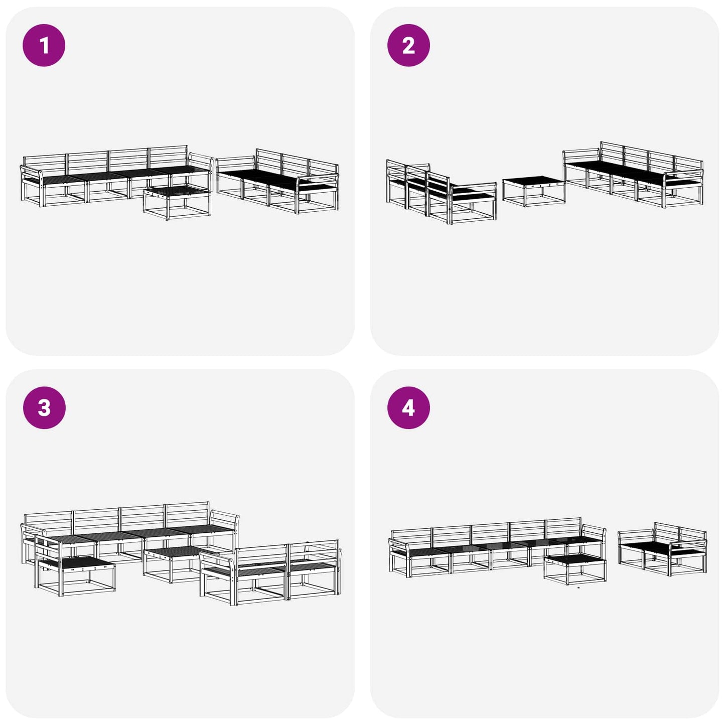 Set di divani da esterno 8 pcs Naturale | homemem39