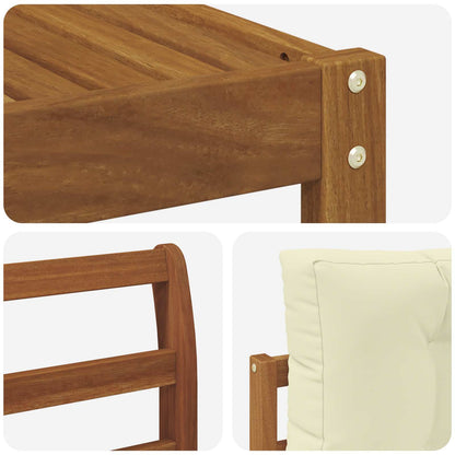 Set di divani da esterno con cuscino 8 pcs Naturale e Crema | homemem39