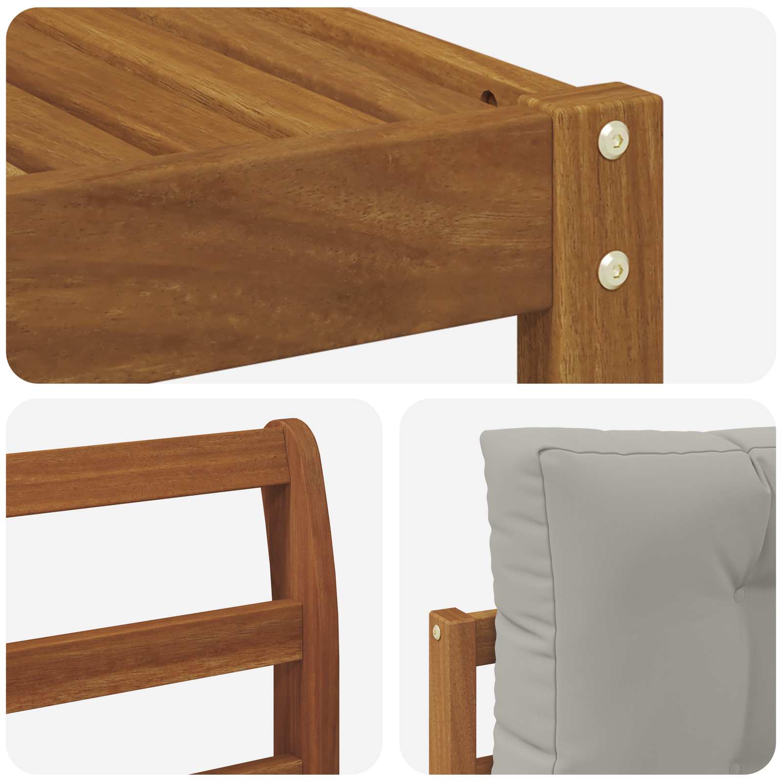 Set di divani da esterno 8 pcs Grigio Naturale e Chiaro | homemem39