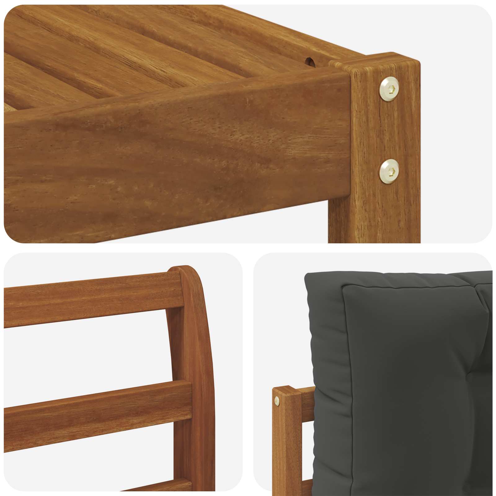 Set di divani da esterno con cuscino 8 pcs Naturale e Antracite | homemem39
