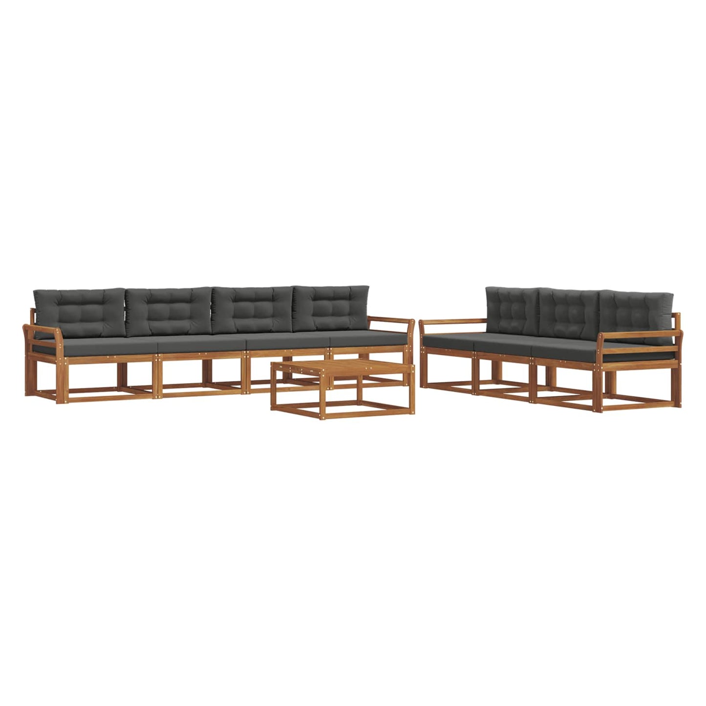 Set di divani da esterno con cuscino 8 pcs Naturale e Antracite | homemem39