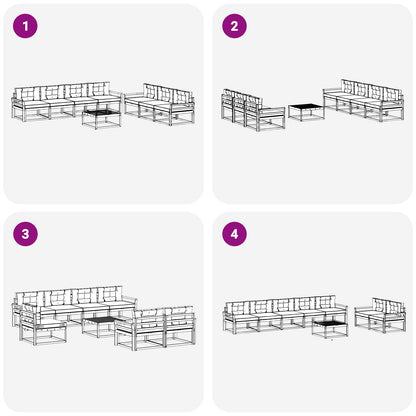 Set di divani da esterno con cuscino 8 pcs Naturale e Antracite | homemem39