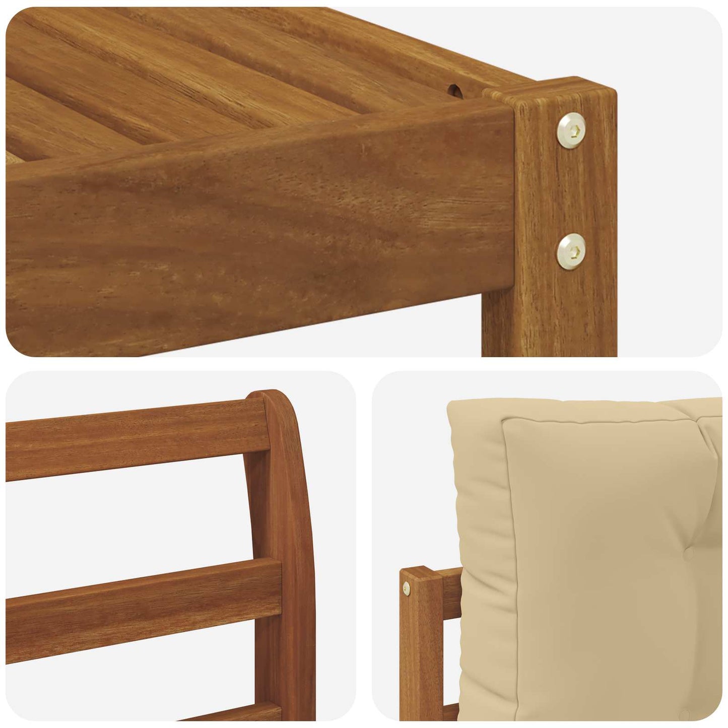 Set di divani da esterno con cuscino 8 pcs Naturale e Beige | homemem39