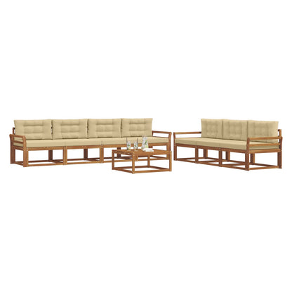 Set di divani da esterno con cuscino 8 pcs Naturale e Beige | homemem39