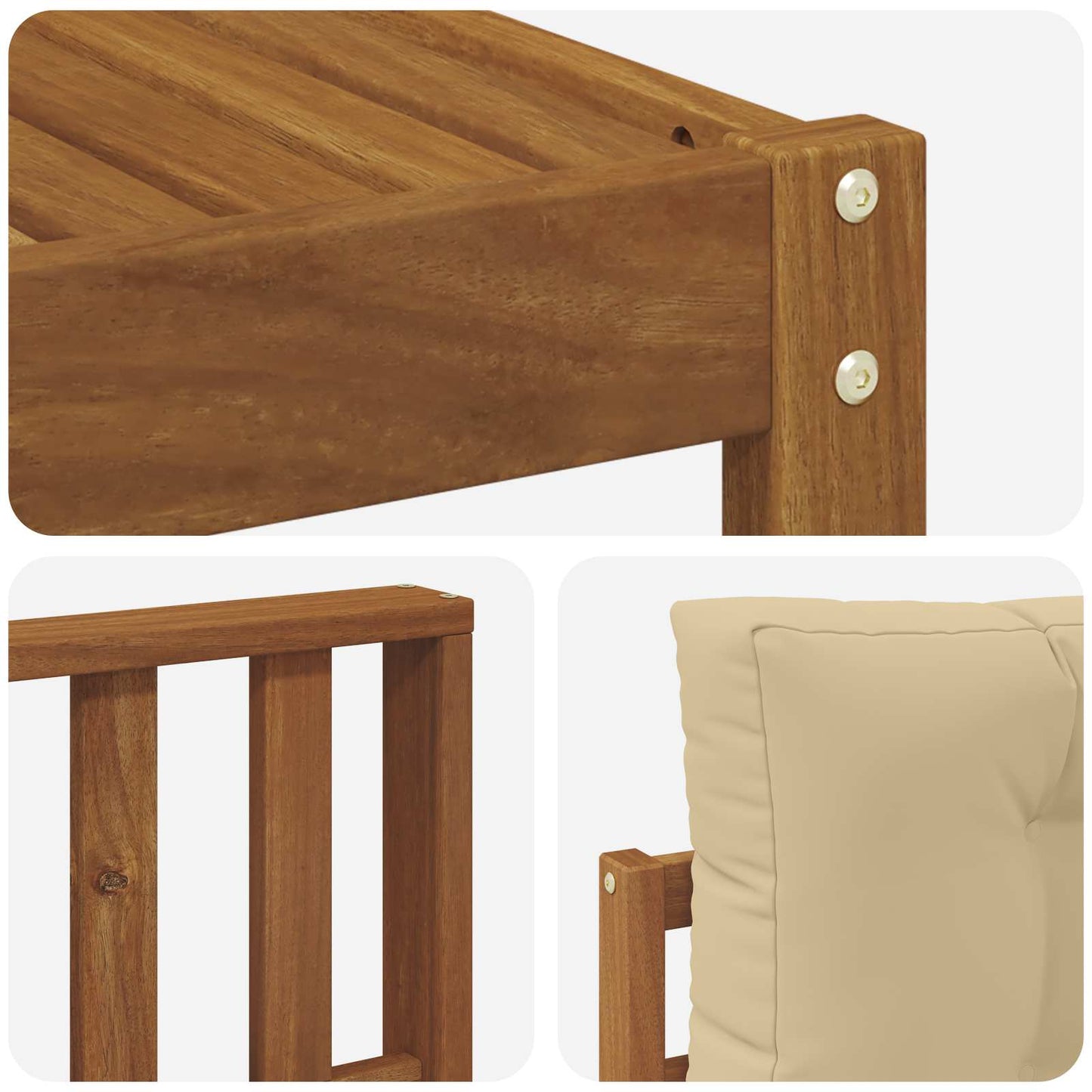 Set di divani da esterno con cuscino 5 pcs Naturale e Beige | homemem39