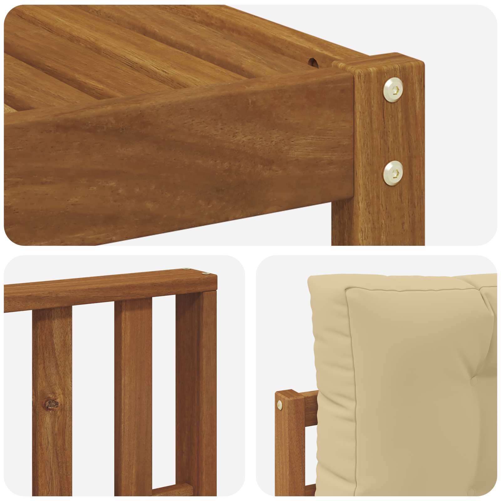 Set di divani da esterno con cuscino 5 pcs Naturale e Beige | homemem39