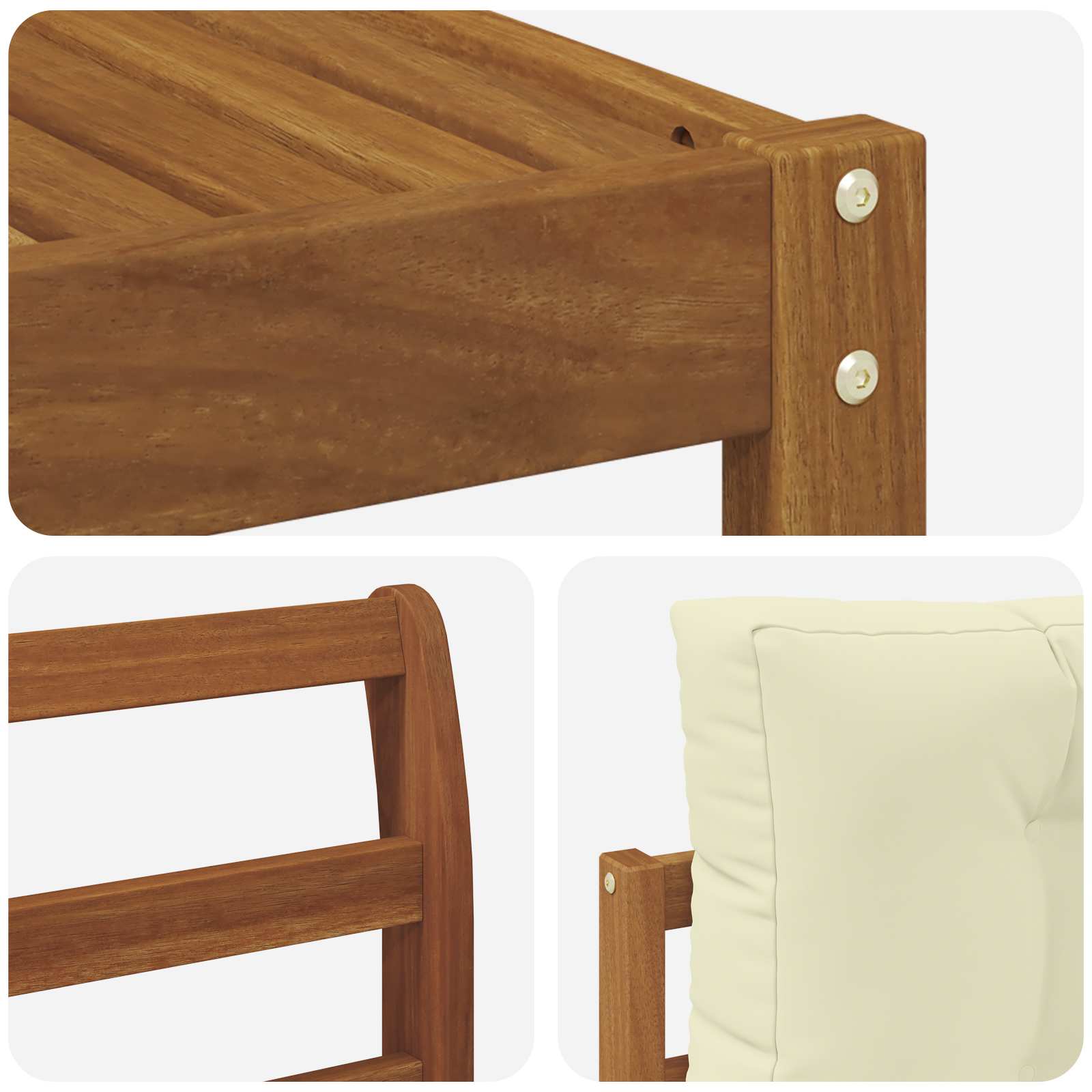 Set di divani da esterno con cuscino 5 pcs Naturale e Crema | homemem39