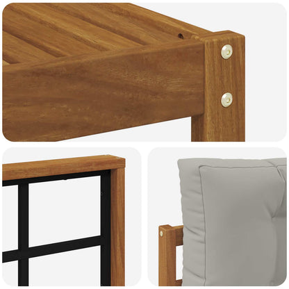 Set di divani da esterno 5 pcs Grigio Naturale e Chiaro | homemem39